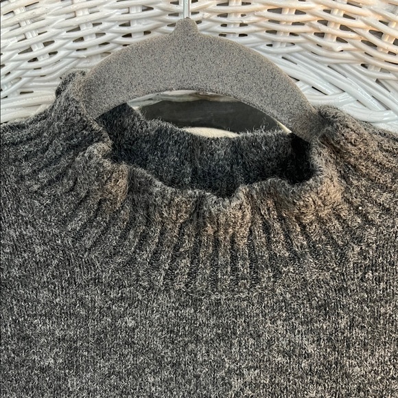 LOFT Dark Gray Ruffle neck Sweater - Picture 4 of 4